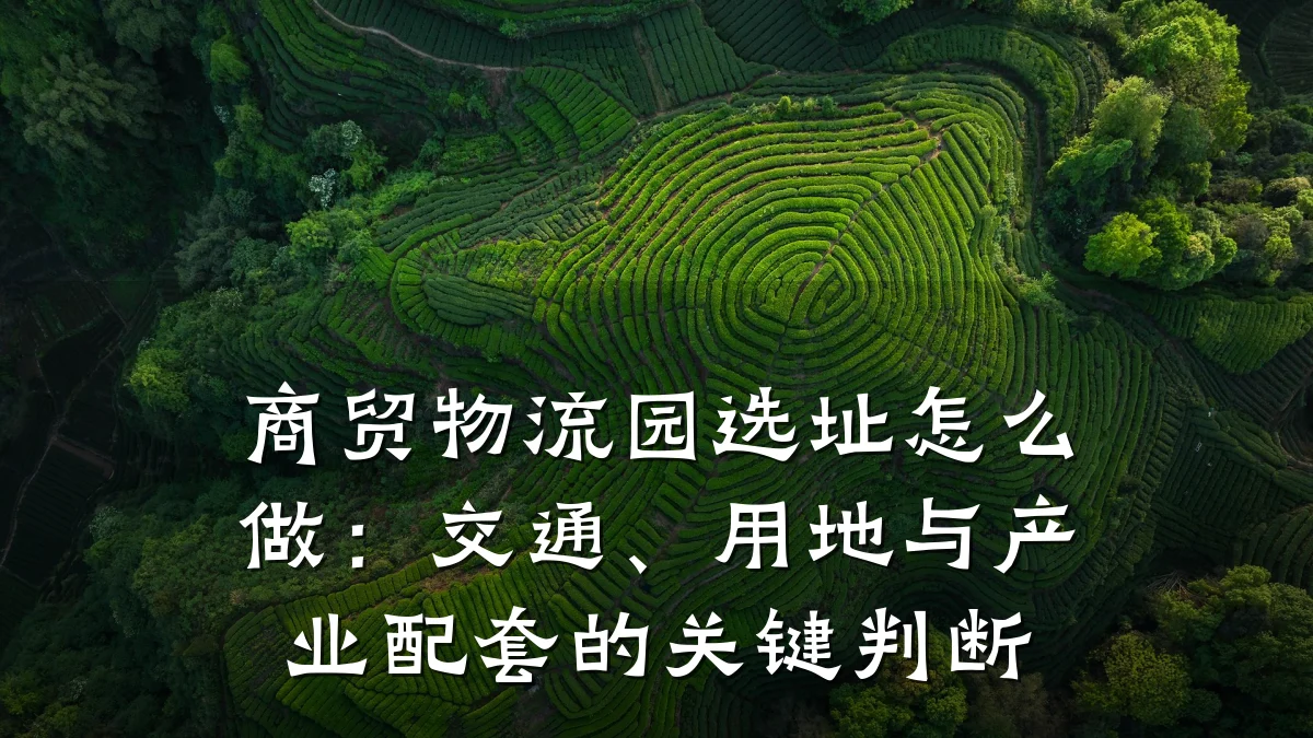 商贸物流园选址怎么做：交通、用地与产业配套的关键判断