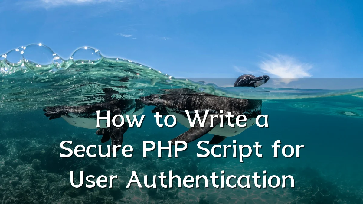 How to Write a Secure PHP Script for User Authentication