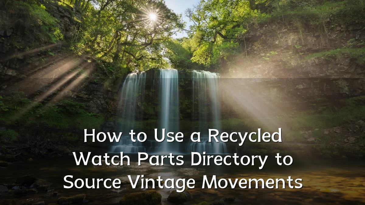 How to Use a Recycled Watch Parts Directory to Source Vintage Movements