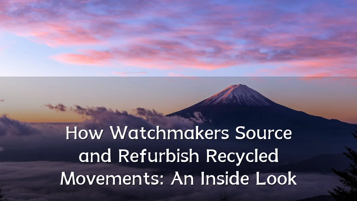 How Watchmakers Source and Refurbish Recycled Movements: An Inside Look