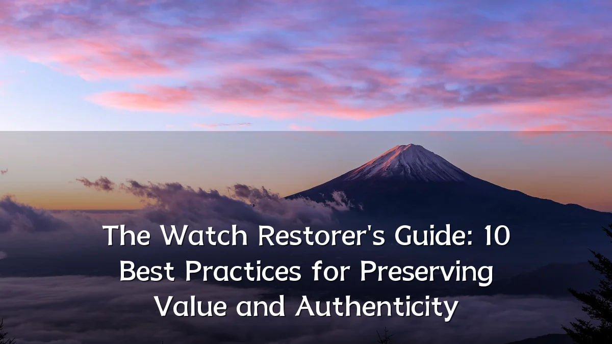 The Watch Restorer's Guide: 10 Best Practices for Preserving Value and Authenticity